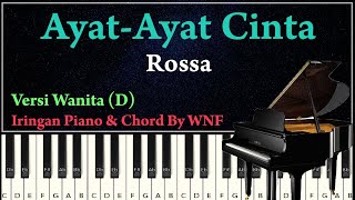 Rossa - Ayat-Ayat Cinta (Karaoke Versi Wanita) | Iringan Piano + Chord