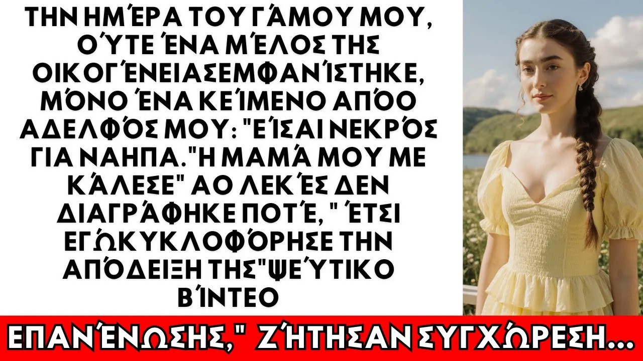 Στον γάμο μου, κανείς συγγενής δεν ήρθε  Ο αδελφός μου έστειλε μήνυμα “Είσαι νεκρός για μας ”