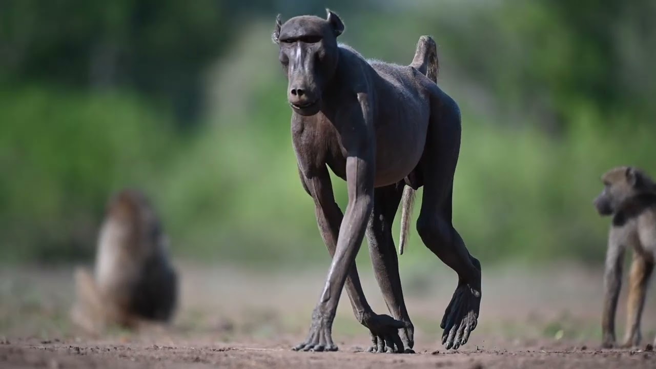 Leopard Hunts Baboon in Broad Daylight