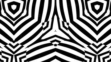 Abstract CGI motion graphics and animated background with white and black figures. Hypnotic spiral