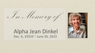 Funeral Service for Alpha Jean Dinkel