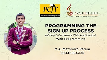 Programming User Sign Up Process | Task 2 | E-shop Web Application | Java Institute