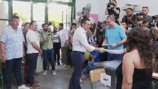 Alexis Tsipras votes in Greek election