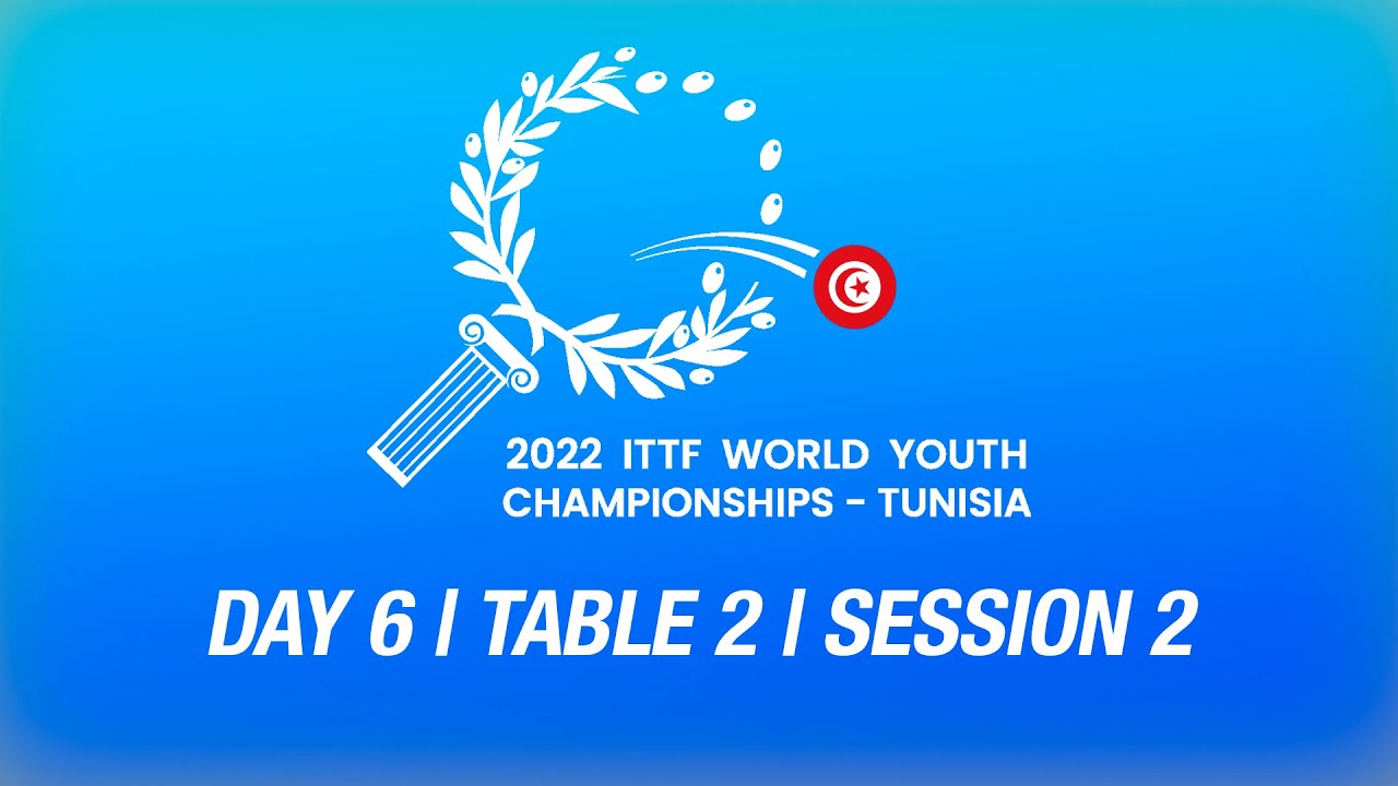 LIVE! ITTF World Youth Championships 2022 Day 6 Table 2 Session 2