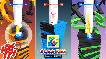 Stack Ball Lv1 - Lv60 Full 🔮 - with EDM Music Song - Gameplay [1080p] X-View