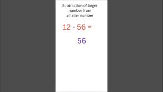 Subtraction of larger number from smaller number | Basic math | math shorts #shorts #trending
