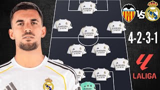 VALENCIA VS REAL MADRID 🔥 REAL MADRID PREDICTED LINEUP ✅ LA LIGA MATCH 