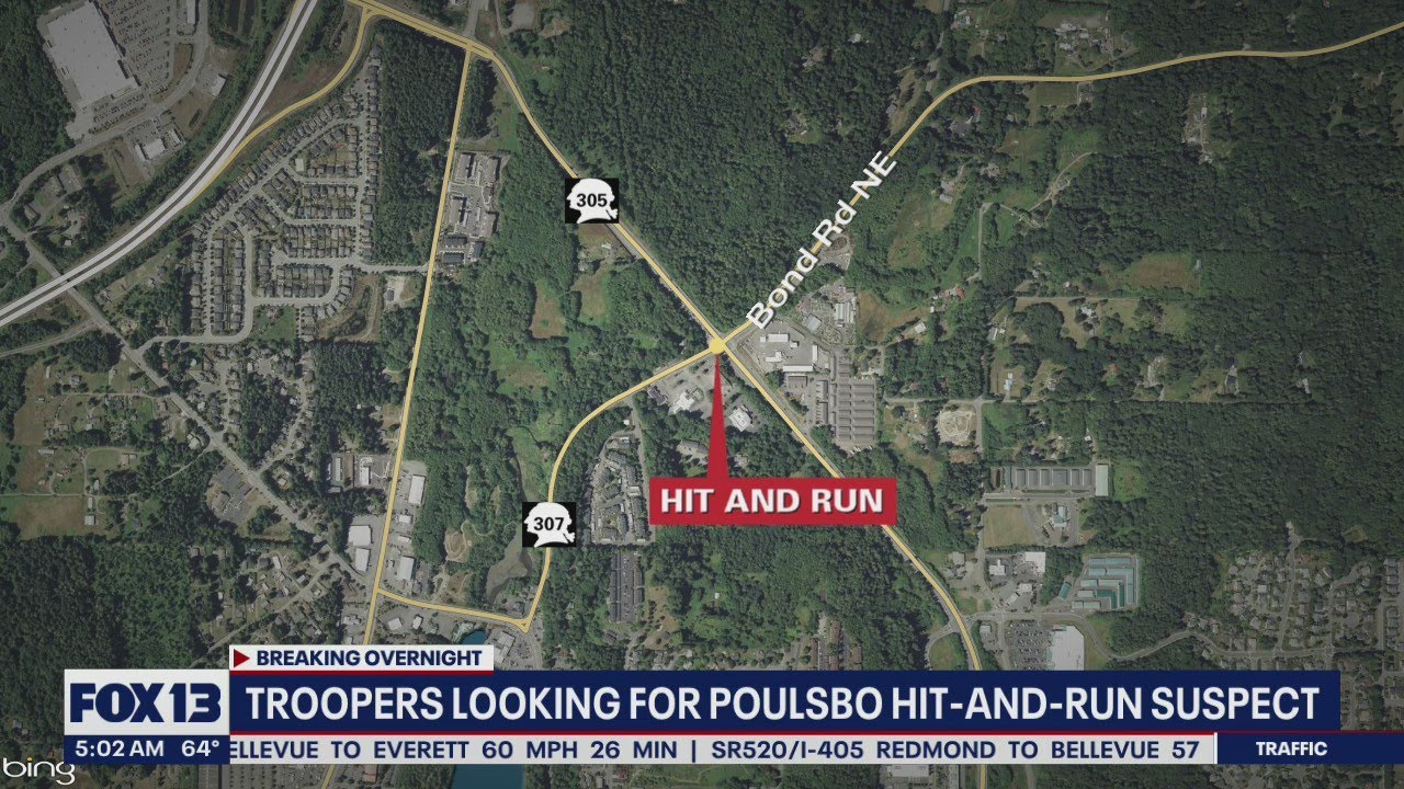Troopers look for Poulsbo hit-and-run suspect | FOX 13 Seattle - YouTube
