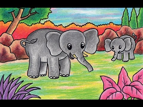  Cara  Menggambar  Gajah Learn to Draw a Elephant YouTube