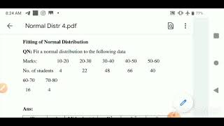 Fitting Normal Distribution