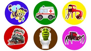 Spin Wheel Cat Bee, Ambulance, Gorka, Kereta Uap, Skibidi Shrek, Choo choo Charles