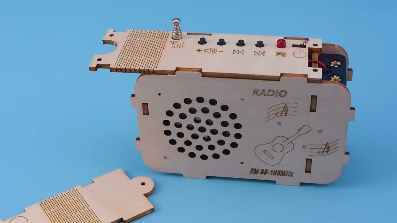 Kit Radio Fai-da-te In Legno Per Bambini: Esperimento Scientifico STEM Con Colori E Pennelli, Da Assemblare Senza Saldature, Regalo Educativo