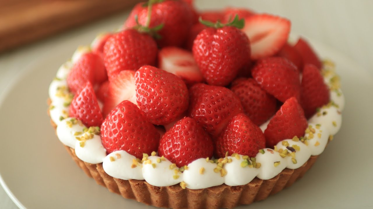 苺とピスタチオのタルトの作り方 How To Make Strawberry And Pistachio Tart Youtube