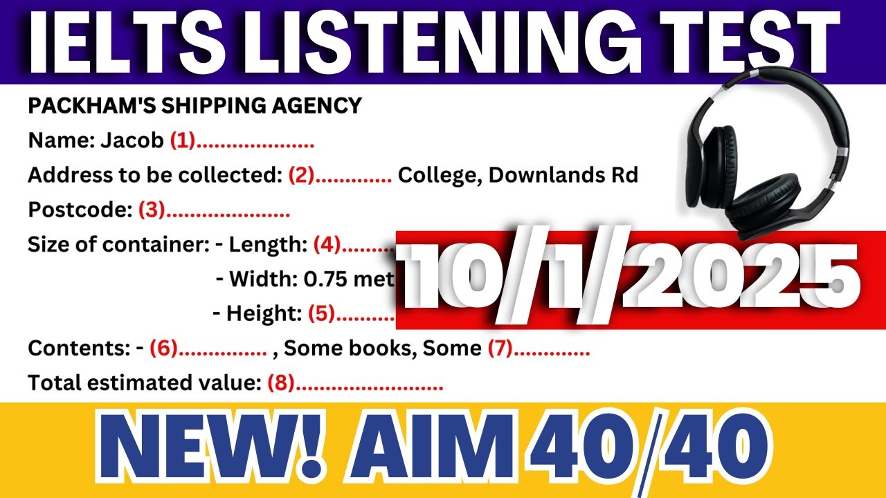 IELTS Listening Practice Test 2025 With Answers - 10/1/2025 - YouTube