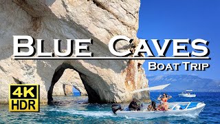 Blue Caves boat trip Zakynthos in 4K video HDR ( UHD )  Dolby Atmos  The best places