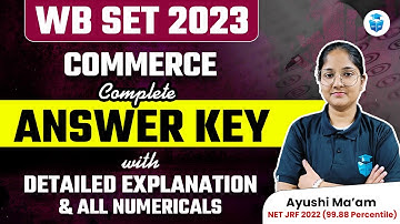 WBSET 2023 Answer Key | WBSET Commerce Answer Key | WBSET Commerce 2023 Numerical Question | JRFAdda