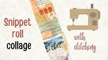 Paper snippet roll + fast flow stitching 🍁 fall collage art 🍂