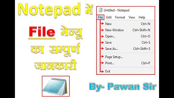 Full Details file Menu in Notepad   I  नोट पैड फाईल मेनू फुल जानकारी