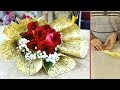 flower gift wrapping techniques || NEW hand-tied bouquet wrap