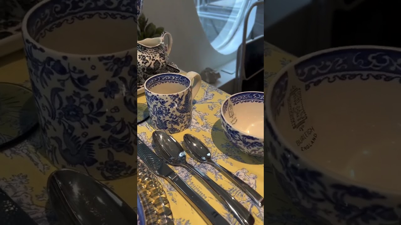 Blue & Black Regal Peacock Dinnerware by Burleigh Table-escape.