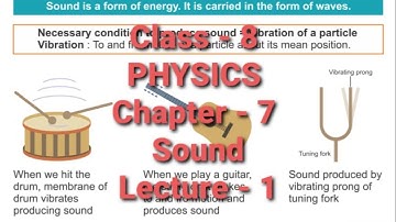 Class - 8 PHYSICS Chapter - 7 Sound Lecture - 1