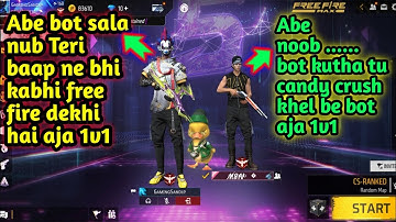 One random pro player call me noob😡I will challenging custom room 1v1 most🔥video|| Gerena free fire