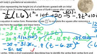 Algebra 2 Lesson 6 3 Gravitational Parabolas