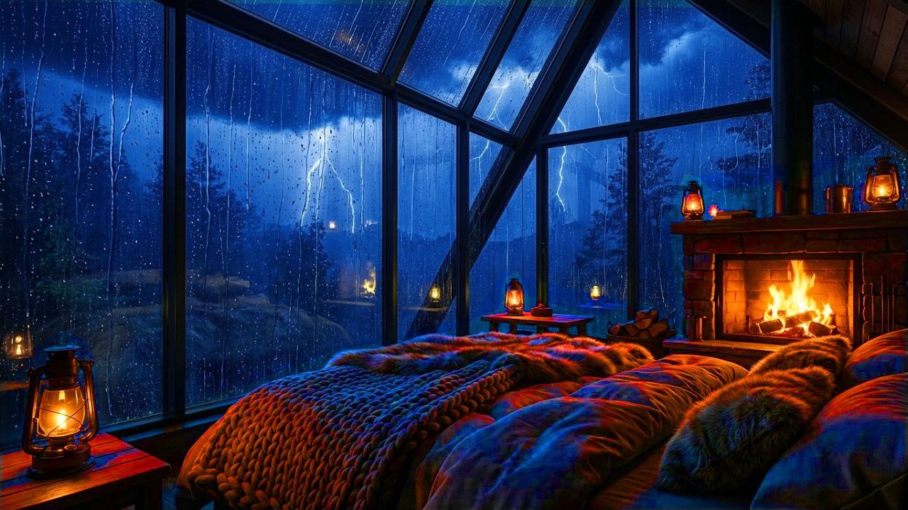 Heavy Rain on Window (Dark Screen) | Rain Sounds for Sleeping & Study 2026