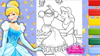 Cinderella Coloring Video #10 | Coloring Cinderella Disney Princess Coloring Page