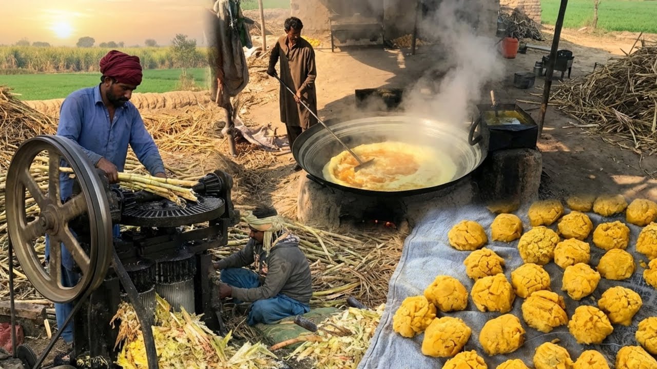 How Jaggery Is Made from Sugarcane | Step-by-Step Process of Traditional Jaggery Making