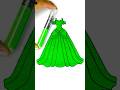💚 Green &amp; Silver Princess 👸✨ Beautiful Glitter Dress #glitter #glitterart #dress #green #color