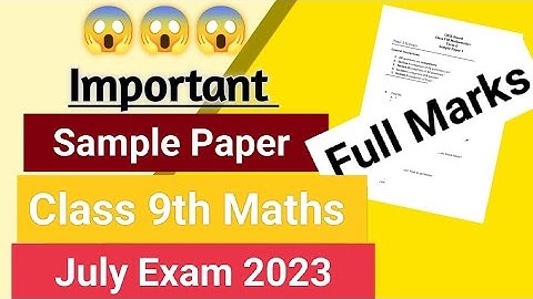 9th Math July Sample Paper 2023-24 Full Solution in Punjabi and English