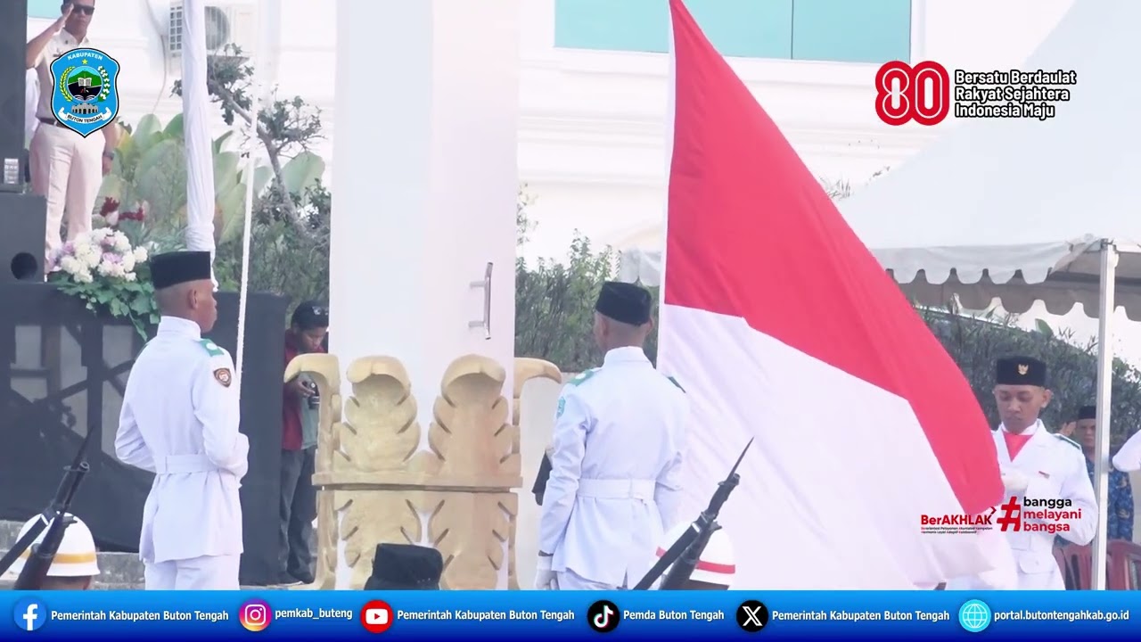 Upacara Penurunan Bendera Merah Putih Peringati HUT ke-80 Kemerdekaan RI di Buton Tengah