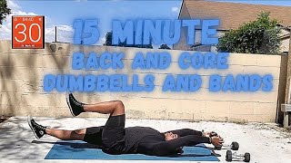 15 Minute Back and Core Dumbbells and Bands | KBFIT2.0