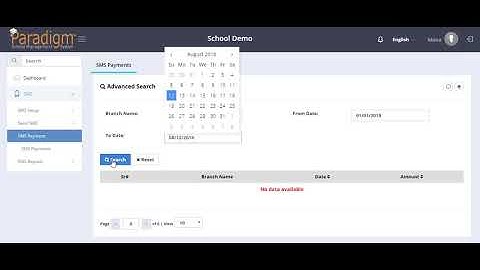 8. SMS Payment- Paradigm school Management System