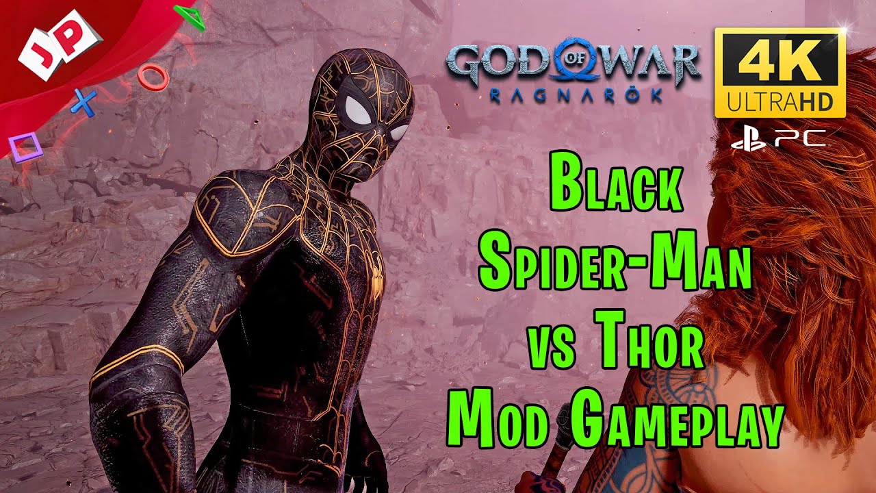 SpiderMan vs Thor God of War Ragnarok PC Mod Gameplay