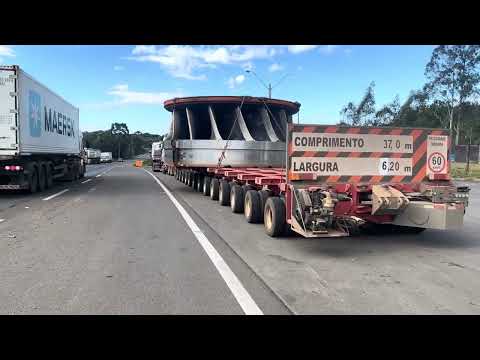 Transporte de peça gigante corta o Paraná e afeta trânsito