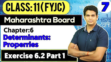Determinants Properties Exercise 6.2 Part 1| 11th commerce Maths | VSM Academy@VSMAcademy