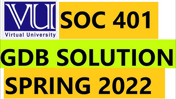 SOC 401 /GDB SOLUTION /SPRING 2022#vu #creative