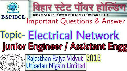 BSPHCL AND RVUNL Important MCQs | Electrical Network | JE/AE 2018