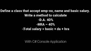 Program To Calculate Employee Salary using Constructor with C#