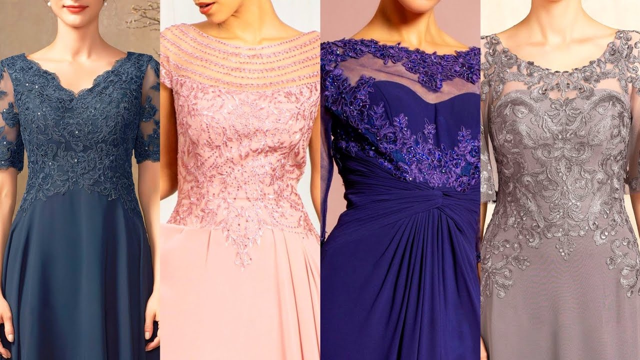 Stuning & embellished venice lace satin coaktails mother of the bride dress