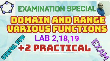 MATHS PRACTICAL EXAMINATION SPECIAL//DOMAIN AND RANGE OF VARIOUS FUNCTIONS//USEFUL FOR LAB 2,18,19