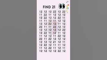 🚨 99% FAIL This Brain Teaser! Can YOU Find the Hidden 21? 👀🧠