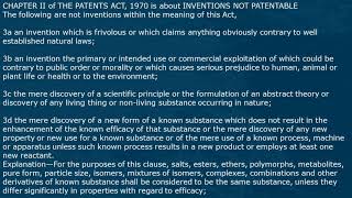 Section 3   Inventions Not Patentable