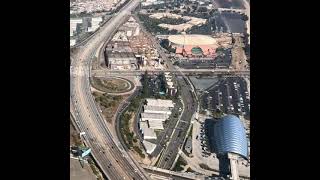 Big A, OCVibe, Honda Center, Anaheim CA, Orange County, California, aerial video from an airplane