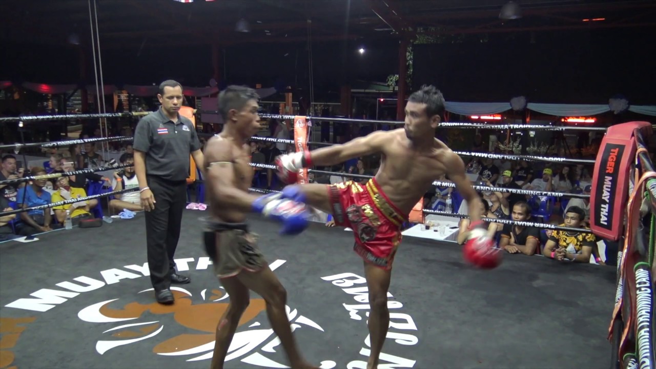 Sangarthit TigerMuayThai vs Lookwar Por.Panpet @ BBQ Beatdown 129 fighting gold