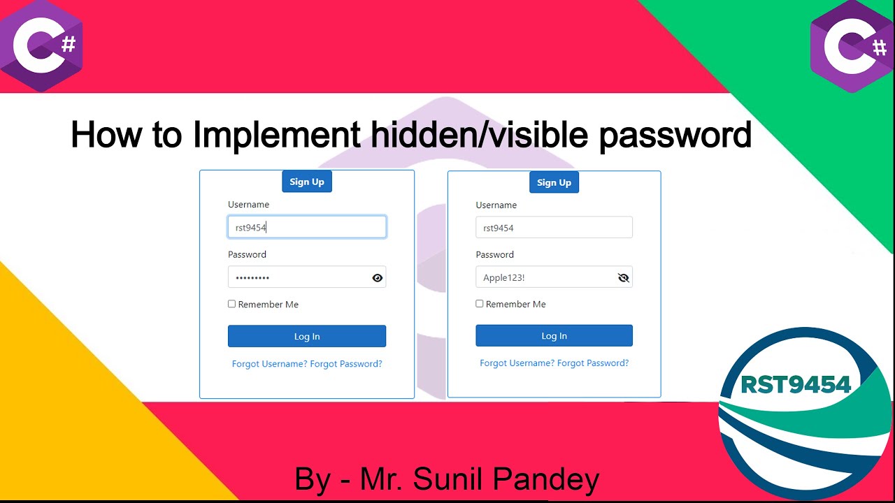 How to Implement hidden/visible password | Show/hide password | Toggle ...