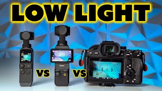 DJI Pocket 3 Low Light Test VS Pocket 2 VS Full Frame Camera