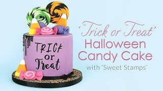 Trick or Treat Halloween Candy Drip Cake Tutorial